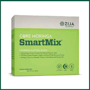 zija core moringa smartmix enhanced prebiotic support with chicory root extract providing inulin which supports a healthy digestive tract and promotes feelings of fullness, foti root extract increases vitality and mood and supports the body in its natural cleansing process