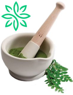 mortar and pestle zija moringa leaf powder