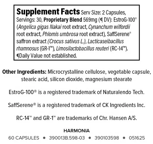 Harmonia Supplement Nutrition Facts